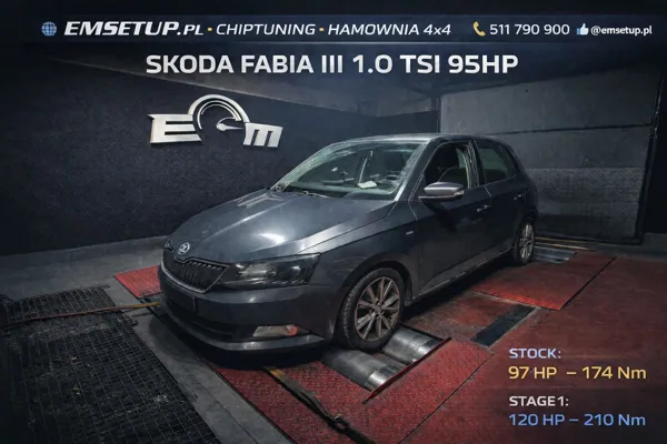 Skoda Fabia III 1.0 TSI 95KM 70kW z 2018 — realizacja EMsetup