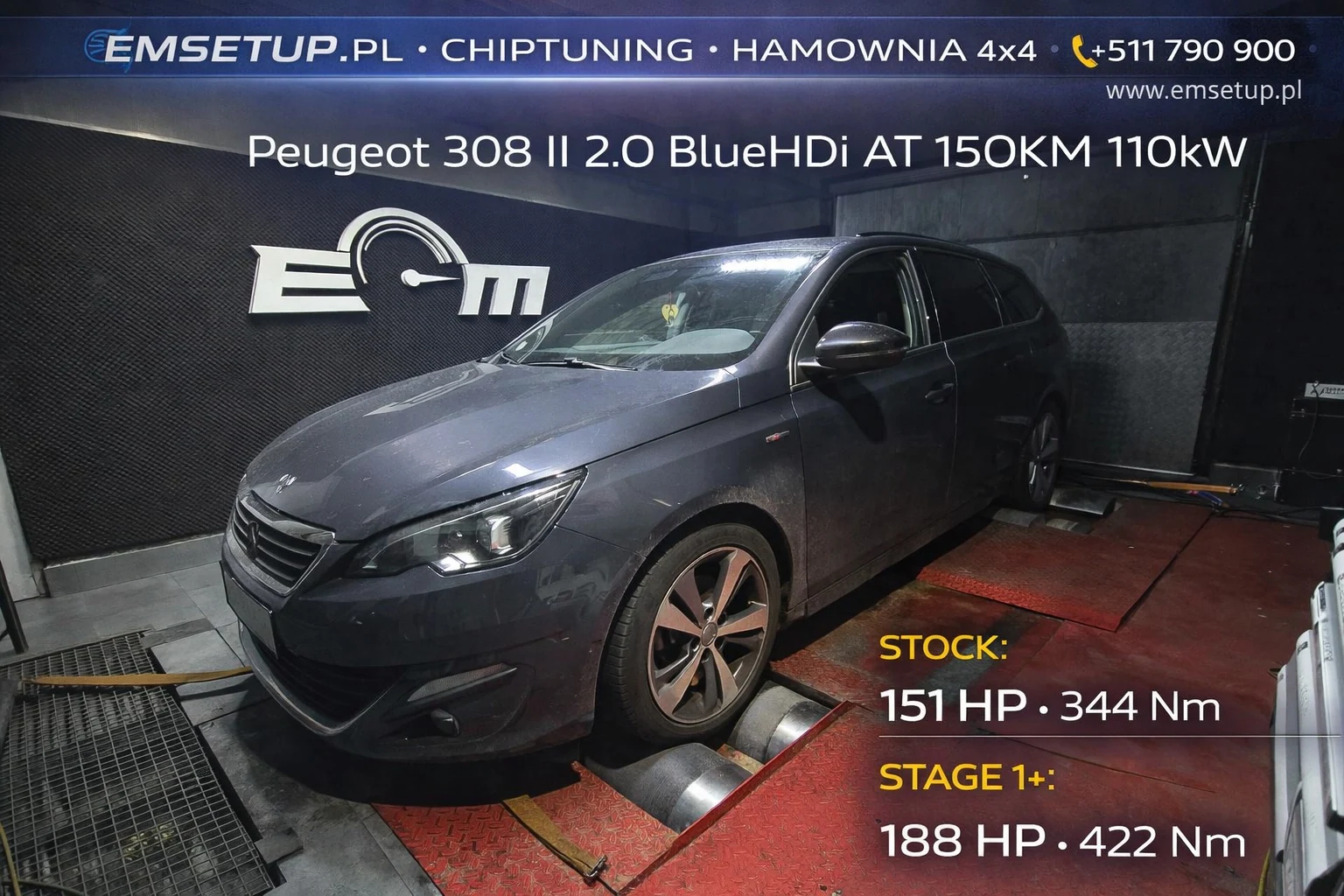 Peugeot 308 II 2.0 BlueHDi 150KM 110kW z 2015 — realizacja EMsetup