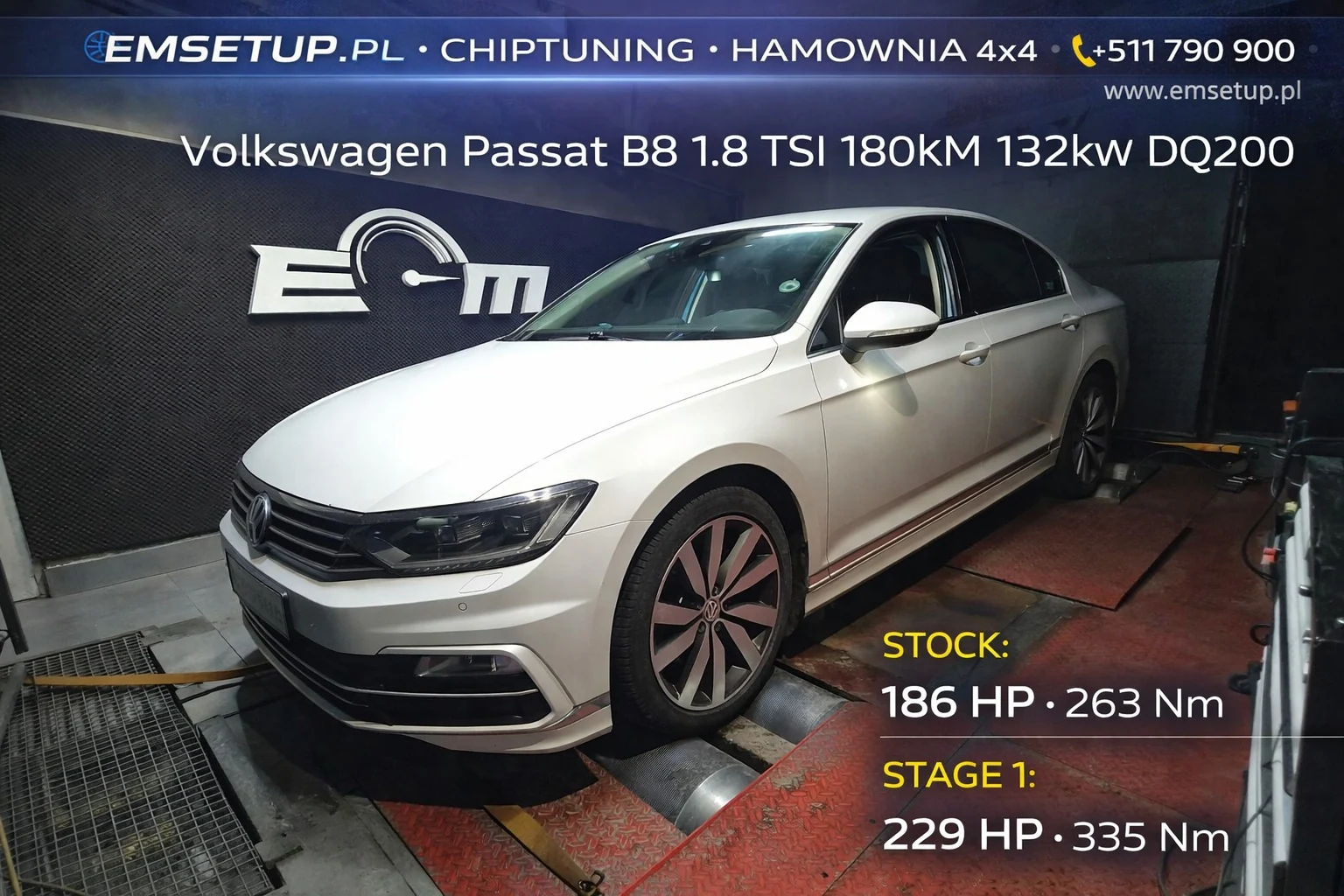 Volkswagen Passat B8 1.8 TSI 180KM 132kW z 2017 — realizacja EMsetup