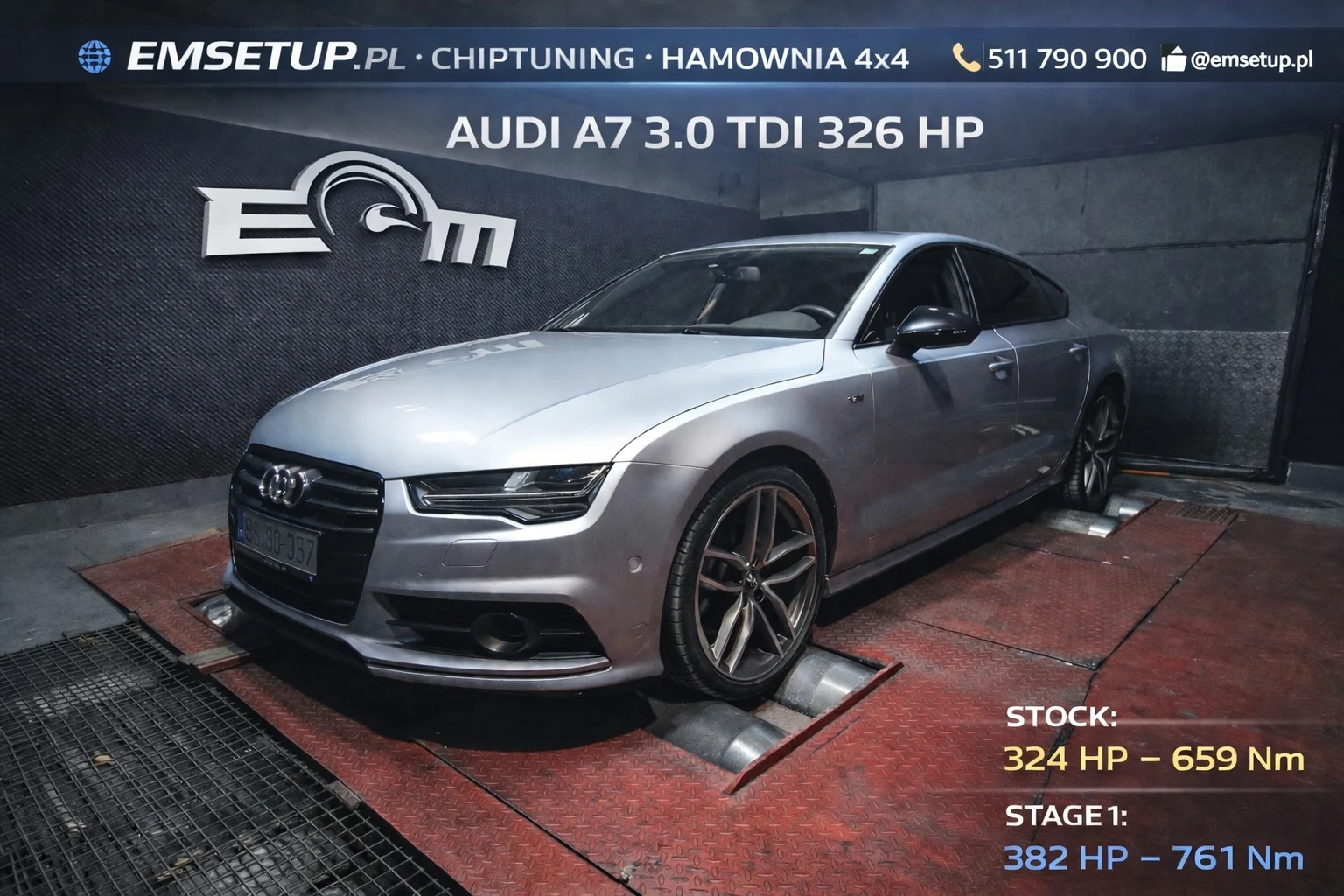 Audi A7 4G (FL) 3.0 TDI 326KM 240kW z 2016 — realizacja EMsetup