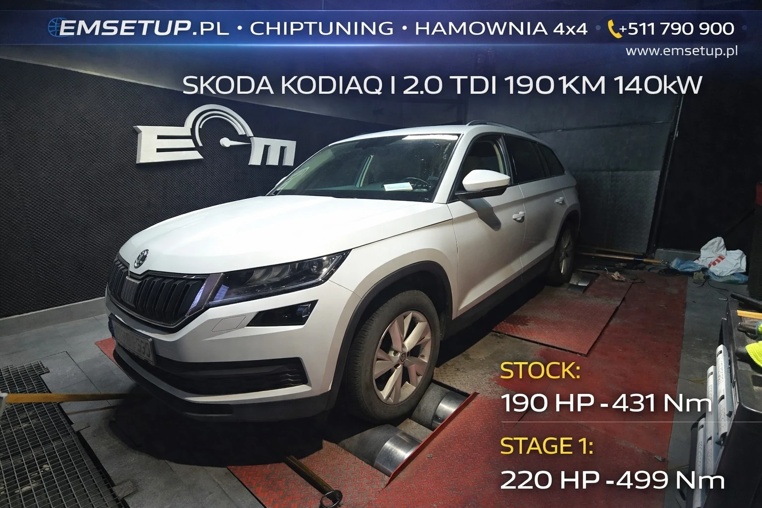 Skoda Kodiaq I 2.0 TDI 190KM 140kW z 2018 — realizacja EMsetup