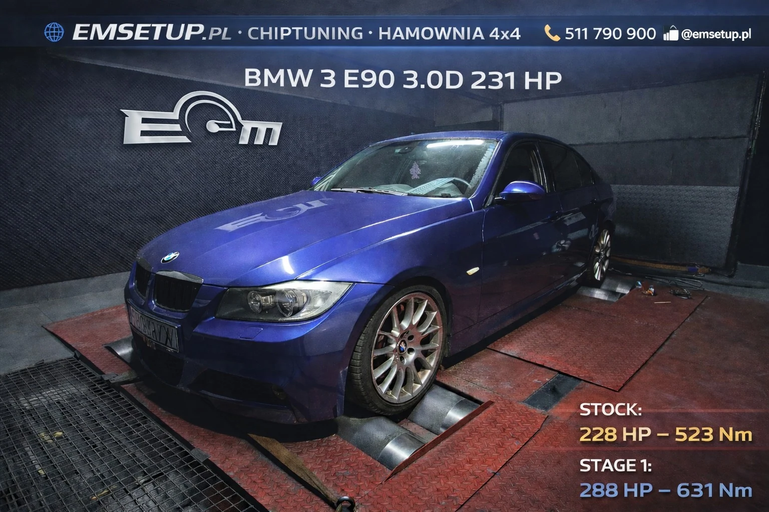 BMW 3 E90 330d 3.0 231KM 170kW z 2006 — realizacja EMsetup