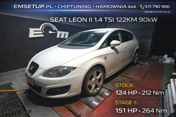 Seat Leon II 1.4 TSI 122KM 90kW z 2010 — realizacja EMsetup