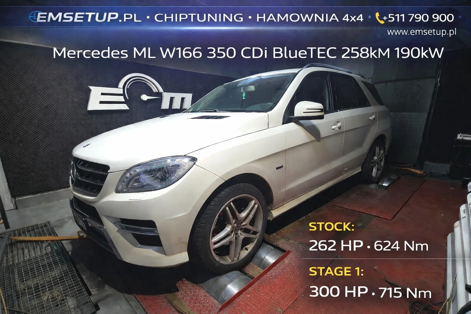 Mercedes ML W166 350 CDI BlueTEC 258KM 190kW z 2014 — realizacja EMsetup