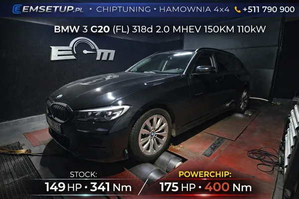 BMW 3 G20 (FL) 318d 2.0 MHEV 150KM 110kW z 2022 — realizacja EMsetup