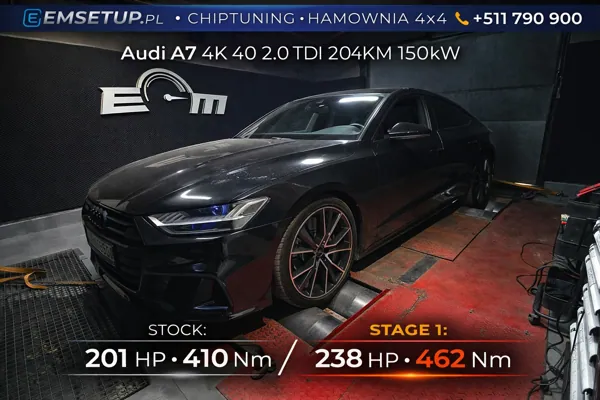 Audi A7 4K 40 2.0 TDI 204KM 150kW z 2021 — realizacja EMsetup
