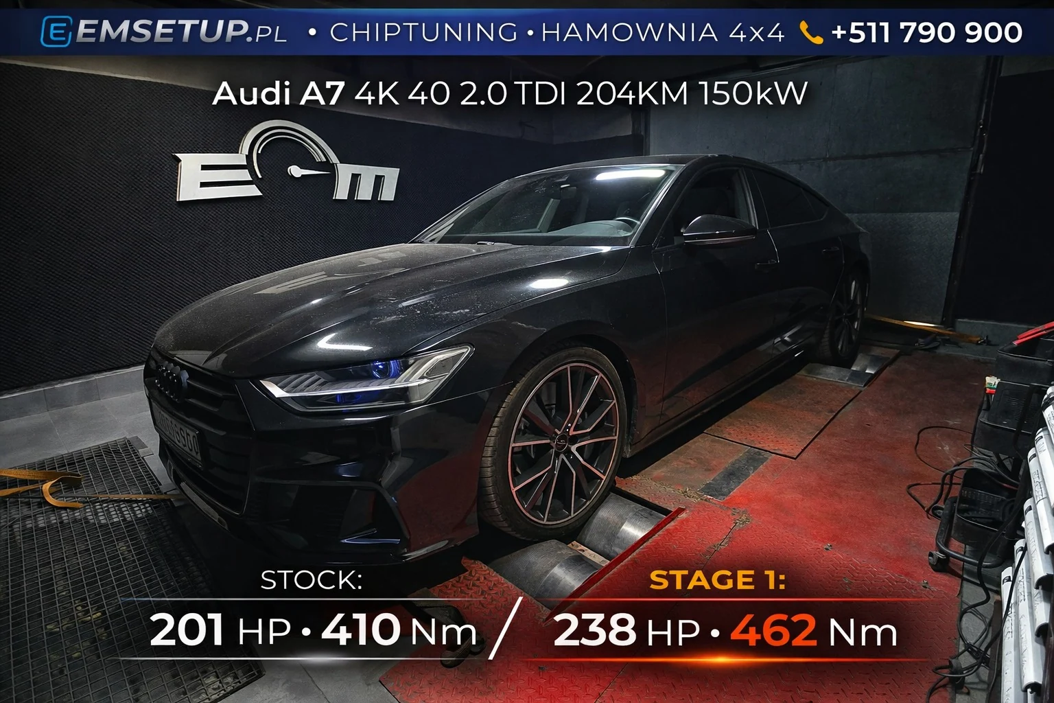 Audi A7 4K 40 2.0 TDI 204KM 150kW z 2021 — realizacja EMsetup