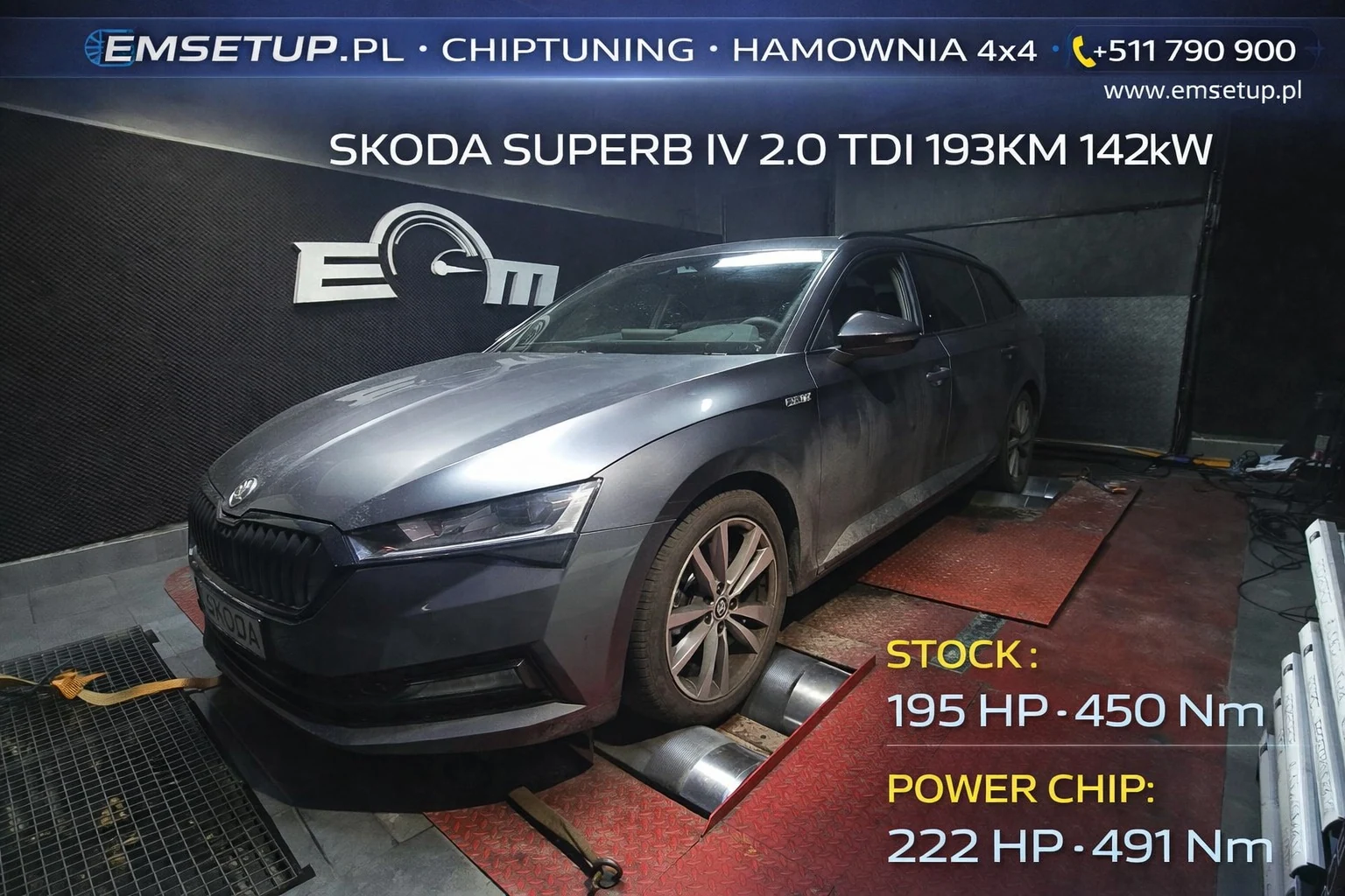 Skoda Superb IV 2.0 TDI 193KM 142kW z 2025 — realizacja EMsetup