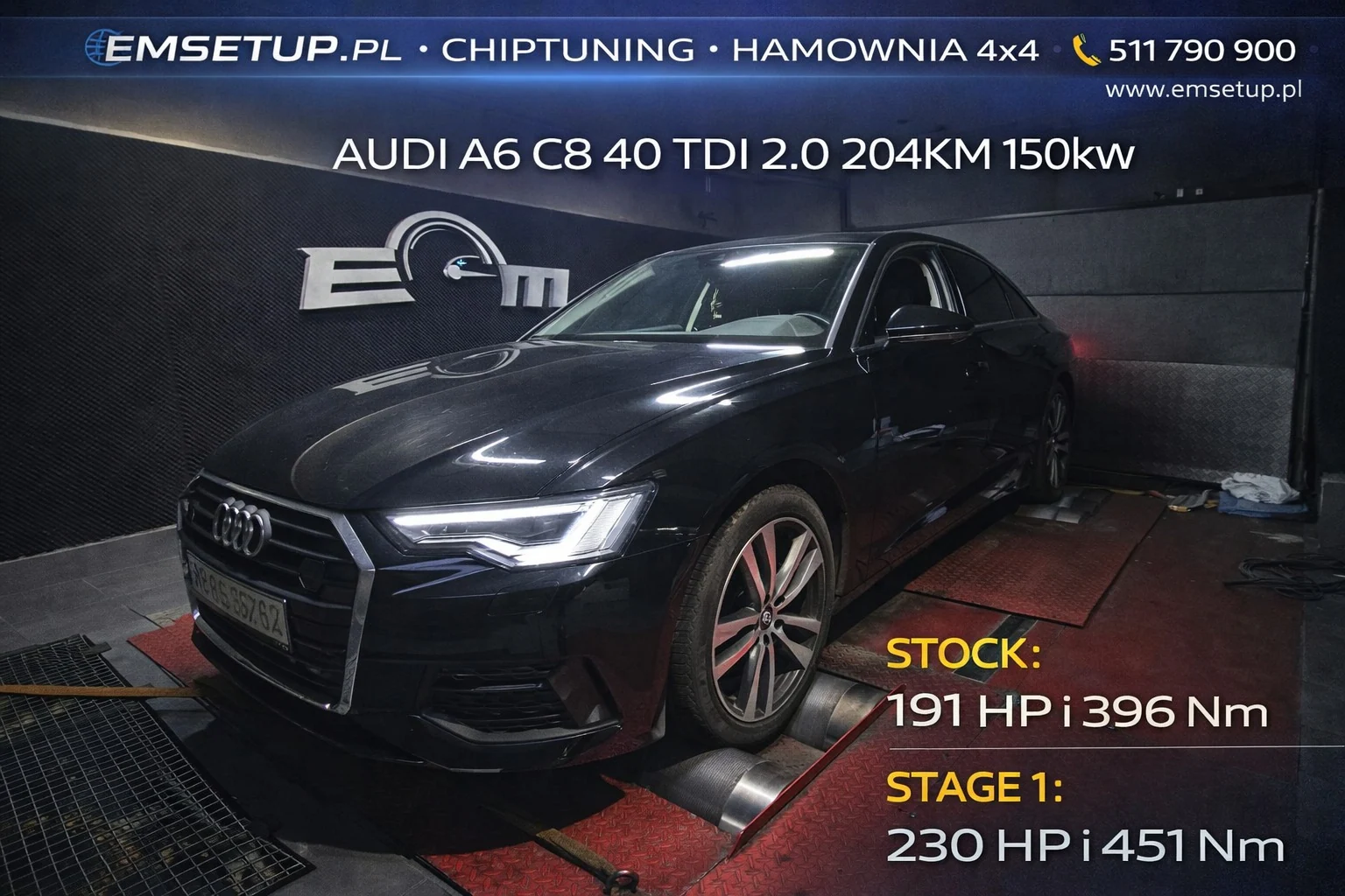 Audi A6 C8 40 TDI 2.0 204KM 150kW z 2020 — realizacja EMsetup