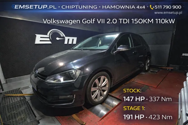 Volkswagen Golf VII 2.0 TDI 150KM 110kW z 2015 — realizacja EMsetup
