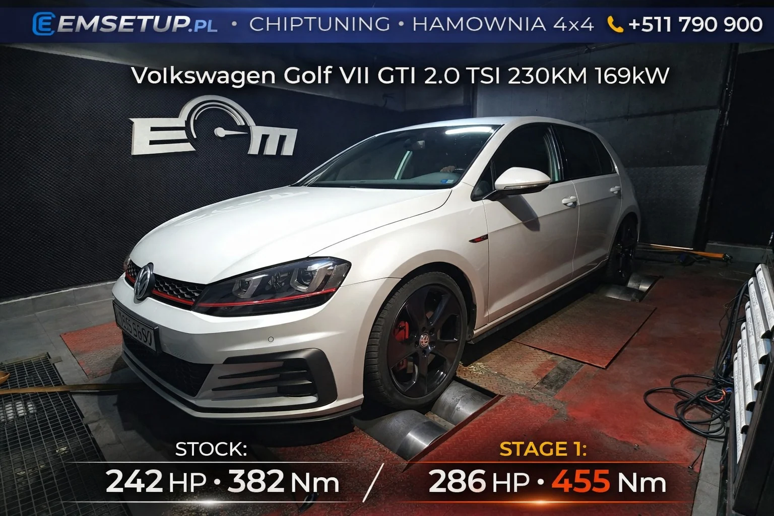 Volkswagen Golf VII GTI Performance 2.0 TSI 230KM 169kW z 2016 — realizacja EMsetup