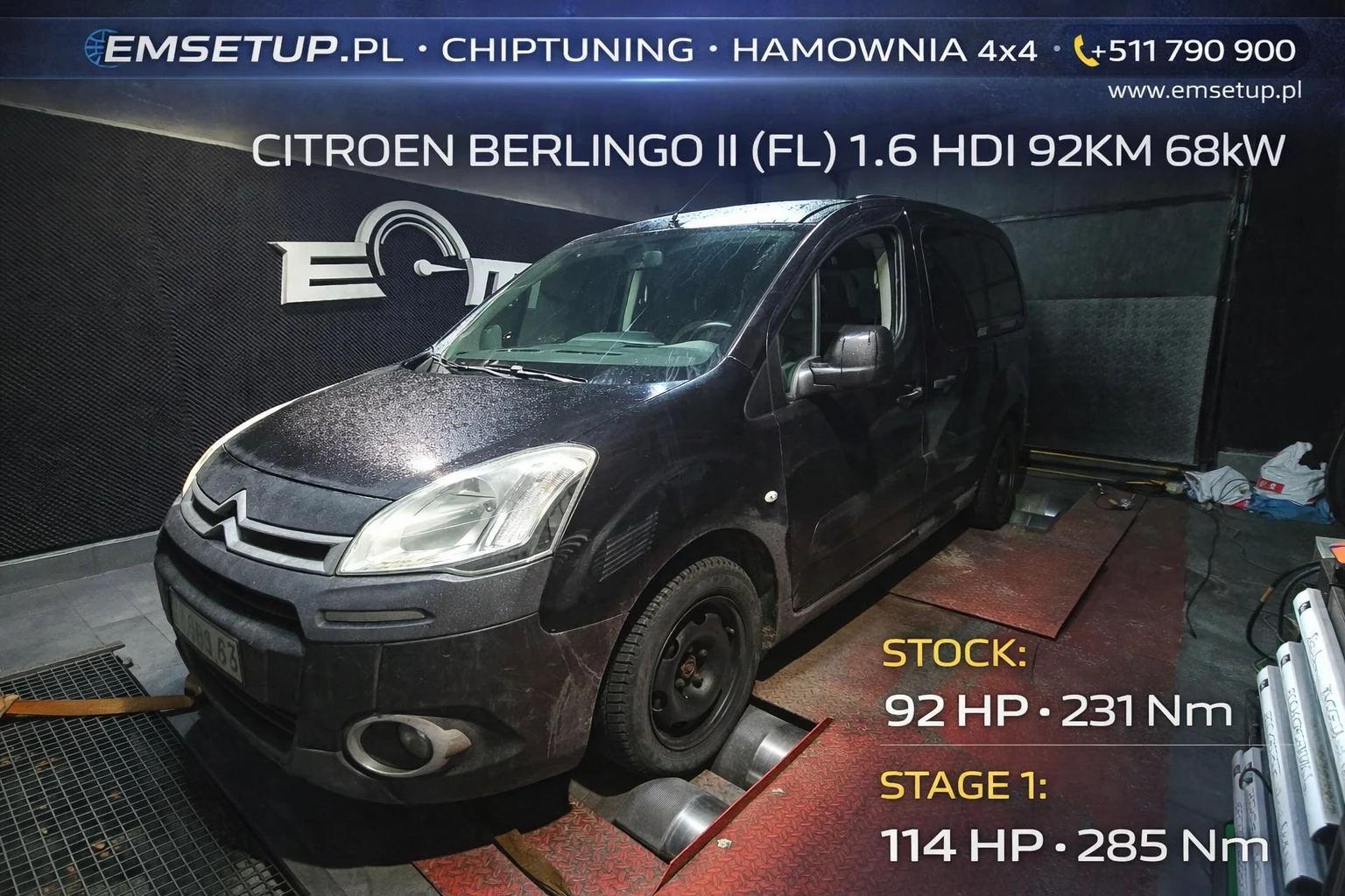 Citroen Berlingo II (FL) 1.6 HDi 92KM 68kW z 2012 — realizacja EMsetup