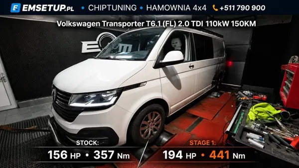 Volkswagen Transporter T6.1 (FL) 2.0 TDI 150KM — realizacja EMsetup