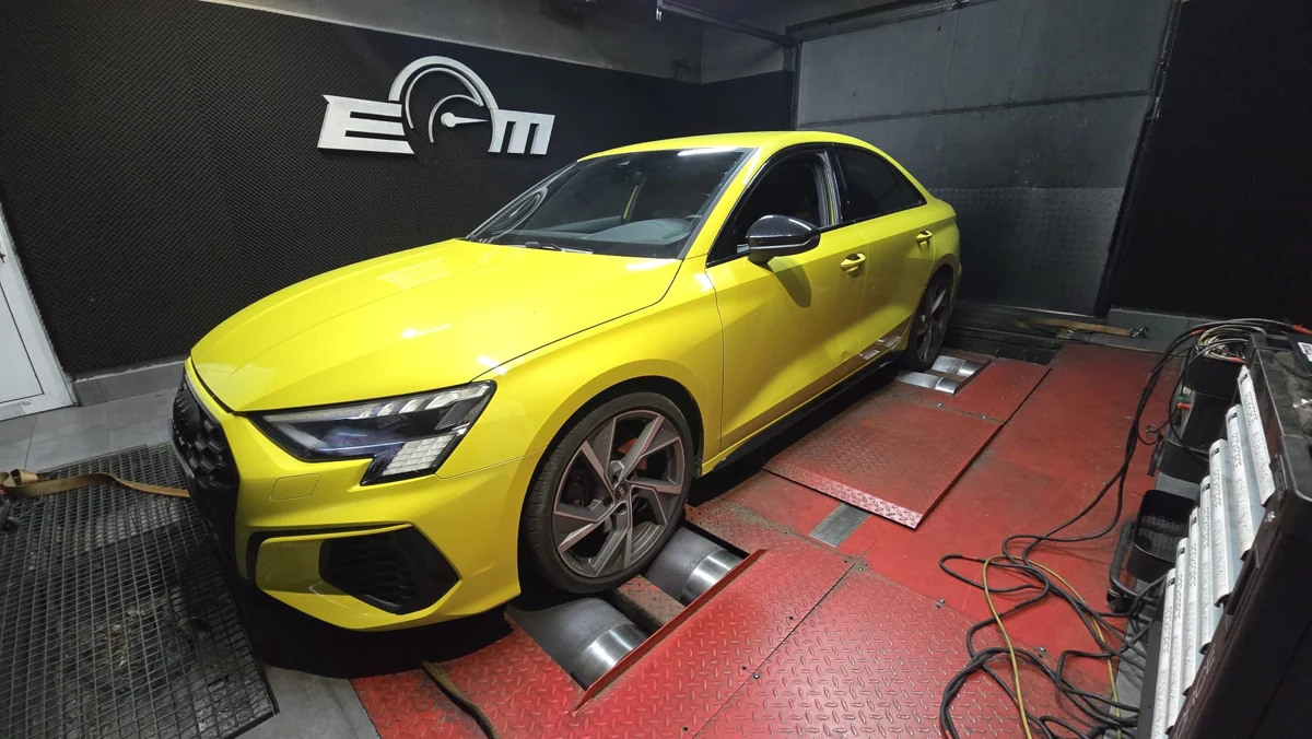 Audi S3 8Y 2.0 TFSI 310KM z 2022 roku — 308,5 → 383,2 HP — realizacja EMsetup