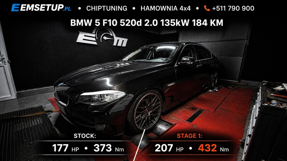BMW Seria 5 F10 520d 2.0 184KM — realizacja EMsetup