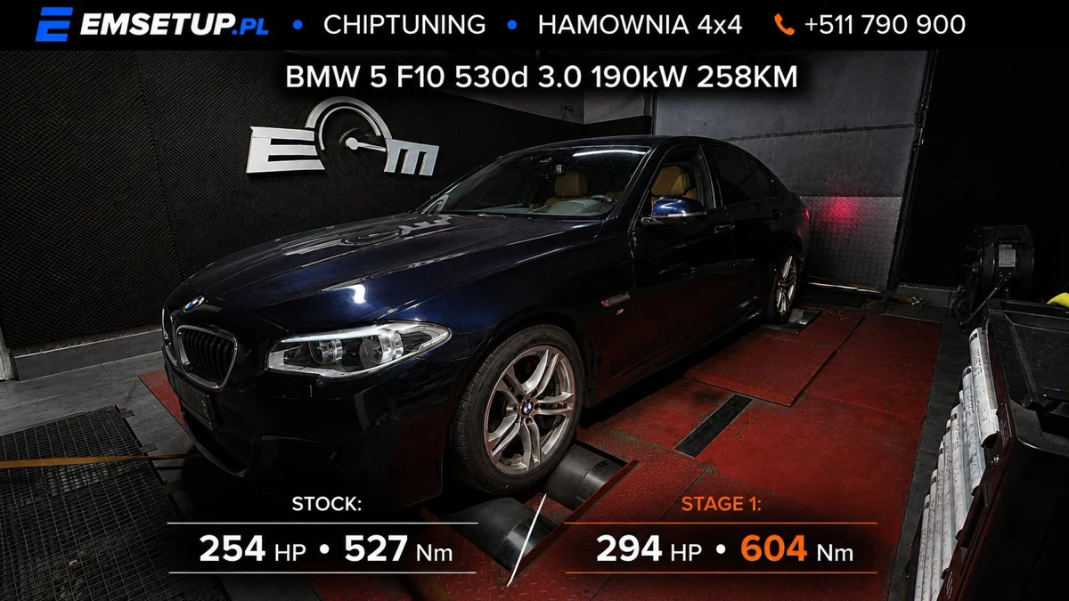 BMW Seria 5 F10 530d 3.0 258KM — realizacja EMsetup