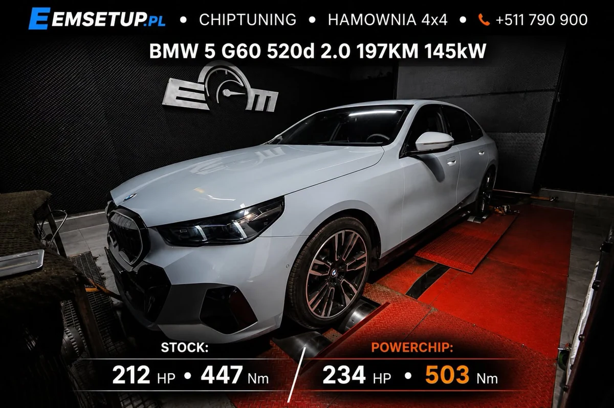 BMW Seria 5 G60 520d 2.0 197KM — realizacja EMsetup
