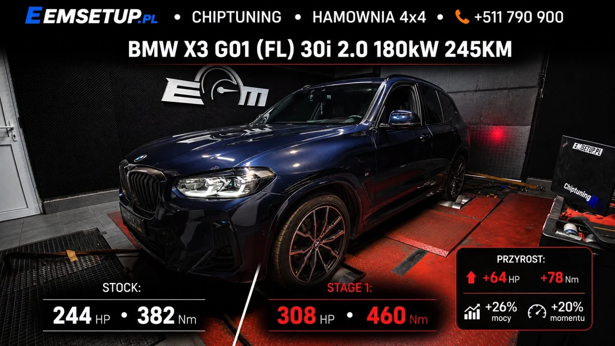 BMW X3 G01 (FL) 30i 2.0 245KM — realizacja EMsetup