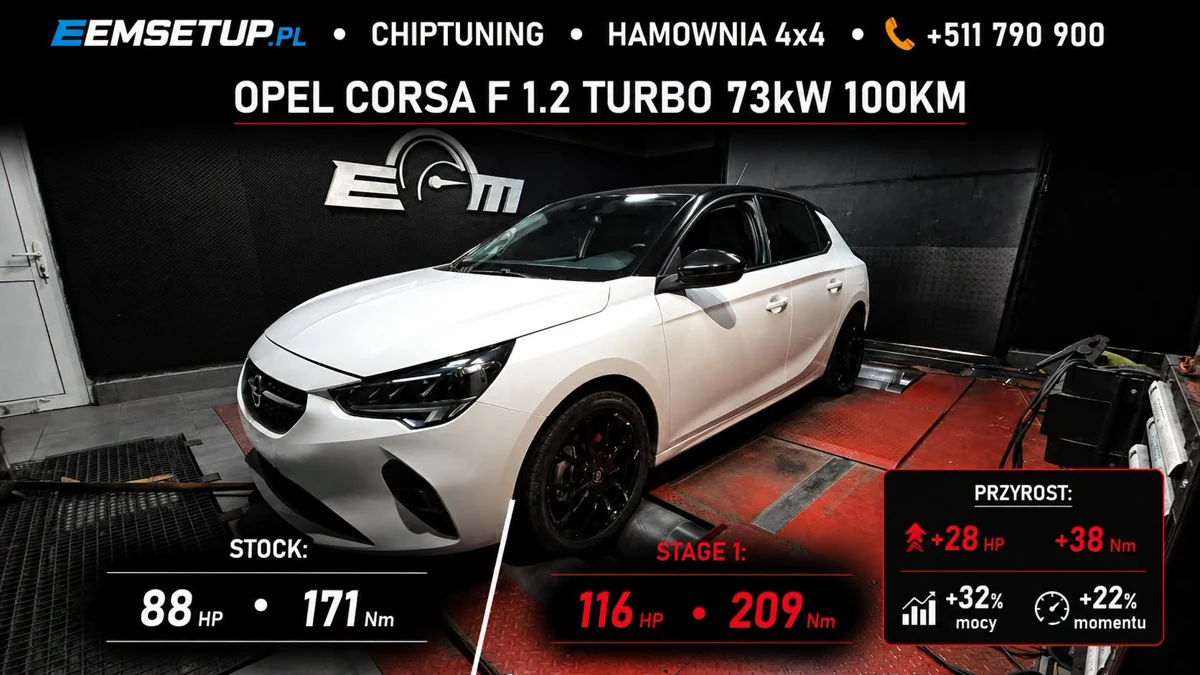 Opel Corsa F 1.2 Turbo 100KM — realizacja EMsetup