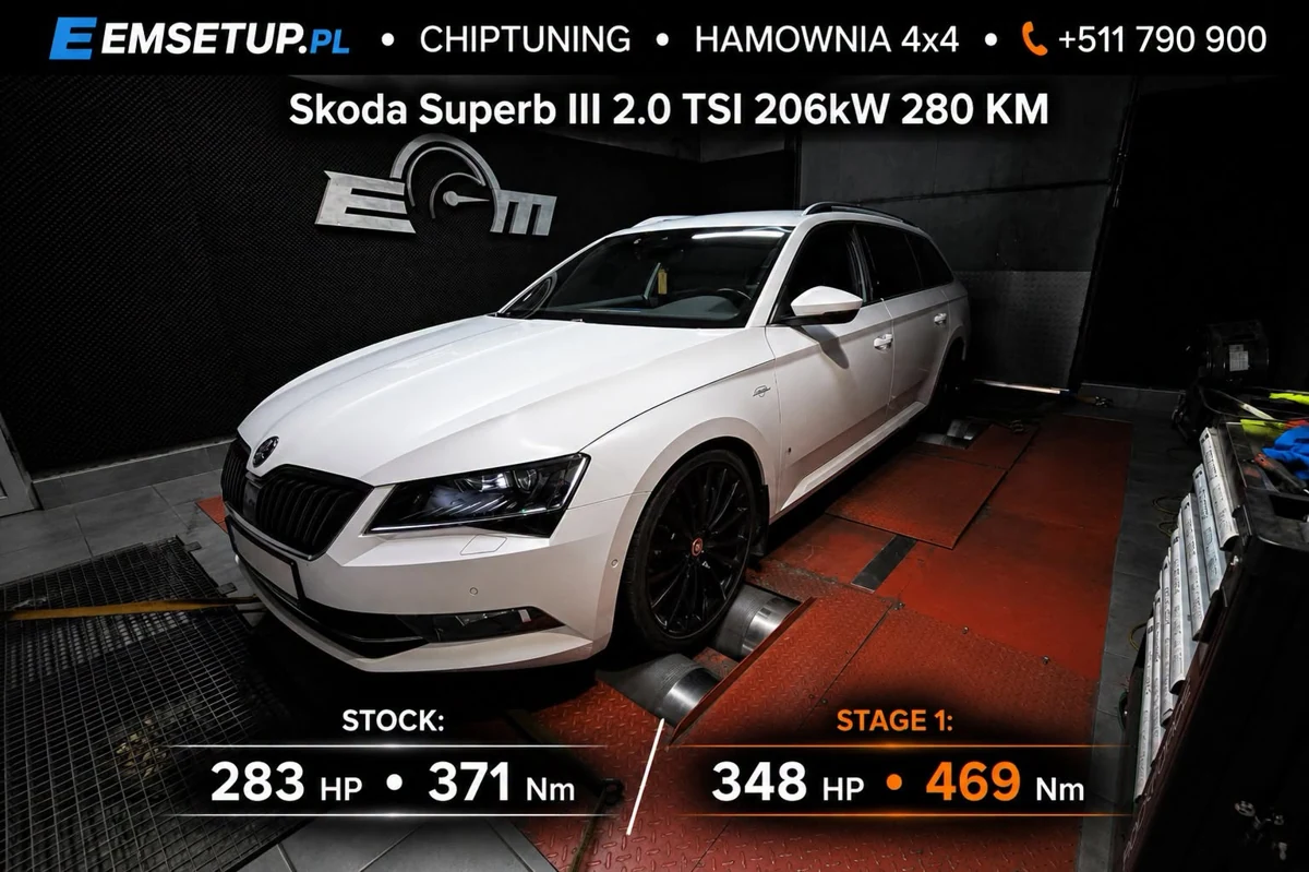 Škoda Superb III 2.0 TSI 280KM — realizacja EMsetup