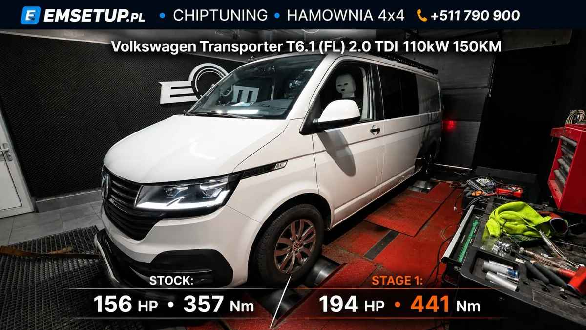 Volkswagen Transporter T6.1 (FL) 2.0 TDI 150KM — realizacja EMsetup