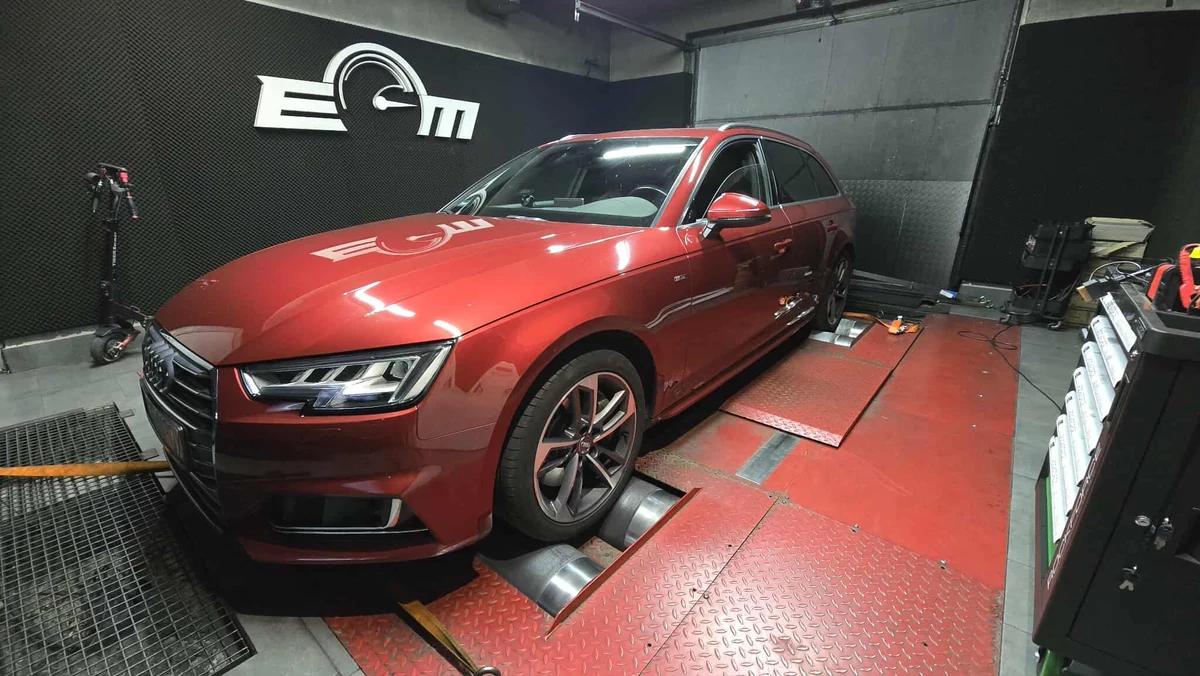 Audi A4 B9 2.0 TFSI 252 KM (2016) — 258,2 → 298,4 HP — realizacja EMsetup